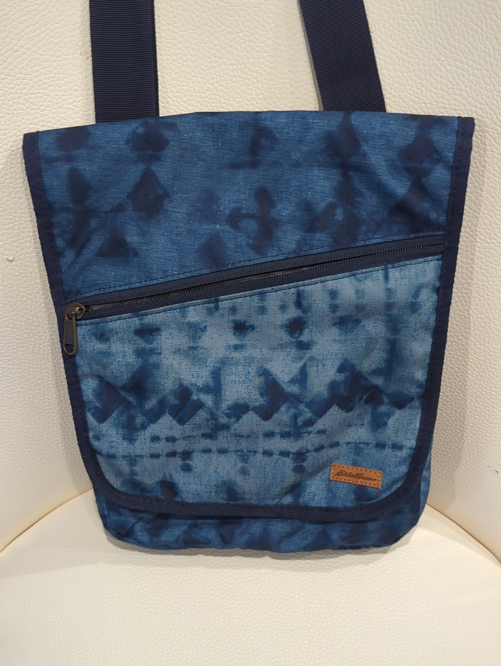 Eddie Bauer Navy Blue Tie-Dye Crossbody Messenger Bag